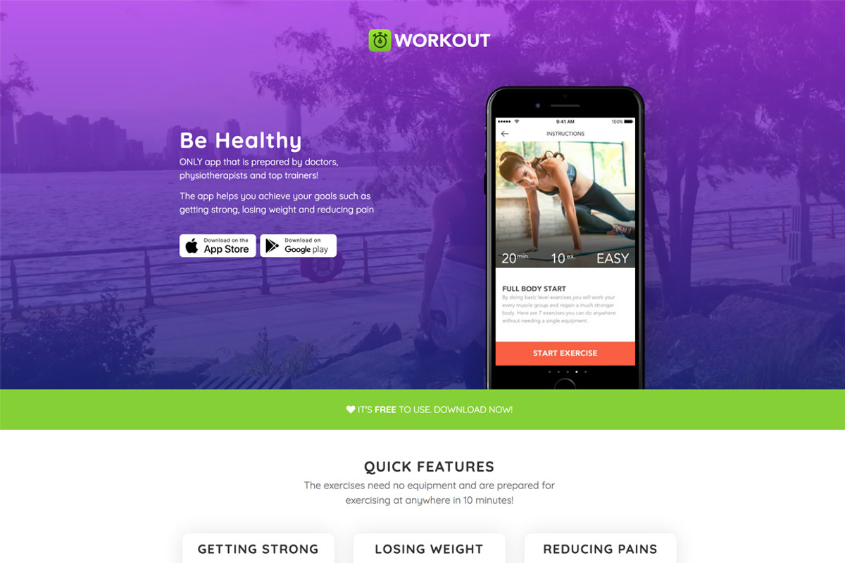 Mobile Application Landing Page, a Landing Page Template by IQSIR (Photo 2 of 5)