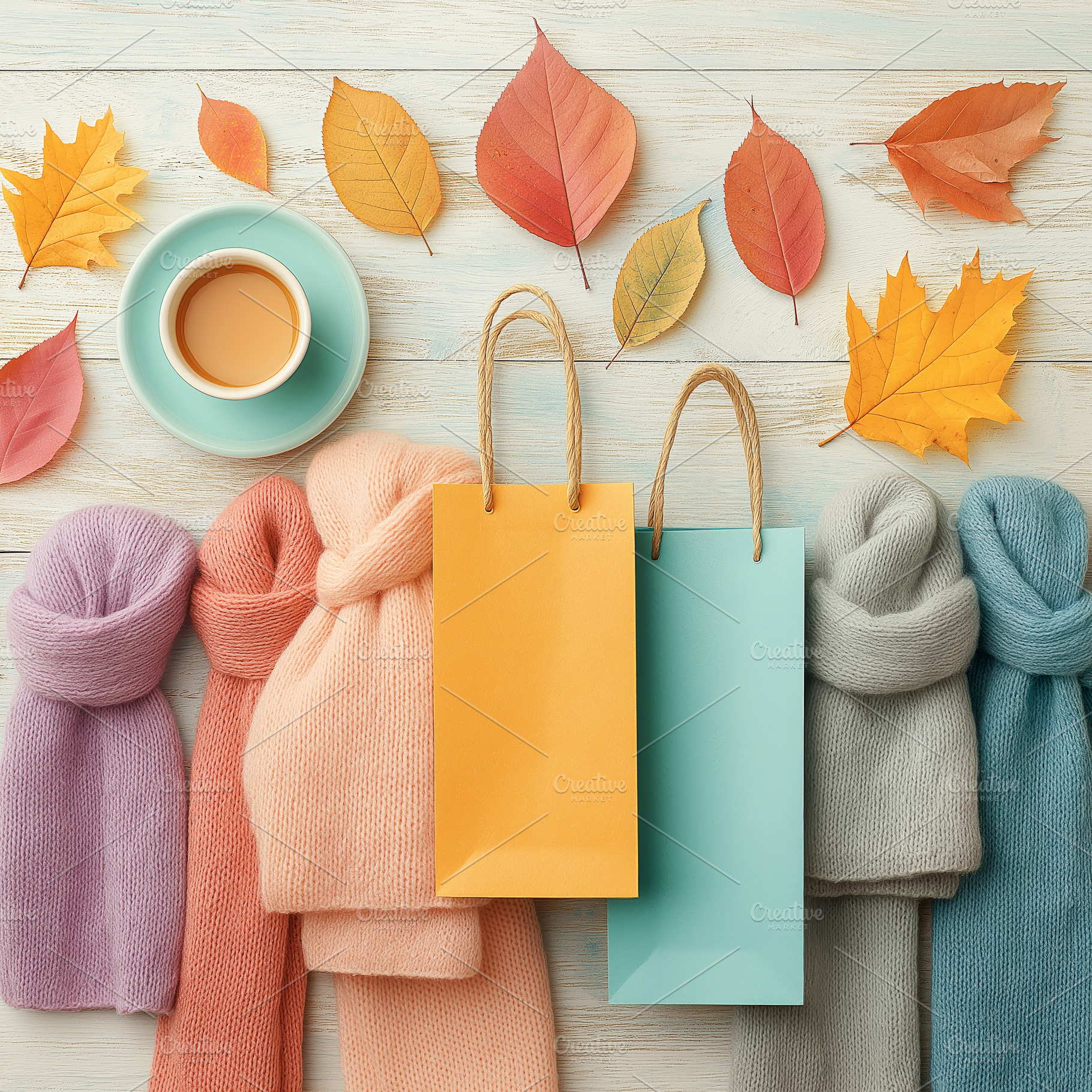 Cozy Fall Aesthetics with Soft Scarv, a Holiday Photo by Ocean Digital Art