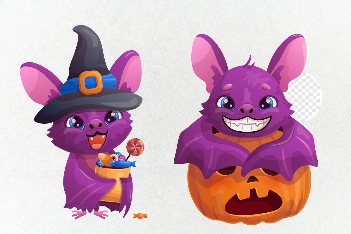 Cute cartoon bat, an Animal Illustration by VaraNa Art (Photo 4 of 6)