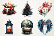 Gothic Christmas Watercolor Clipart, an Illustration by RobertsArt (Thumbnail 5 of 7)