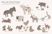 Farm Friends Neutral Nursery Clipart, an Animal Illustration by PenguinArtStudio (Thumbnail 2 of 10)
