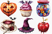 Watercolor Burgundy Halloween, an Illustration by Canvas Craft (Thumbnail 4 of 8)
