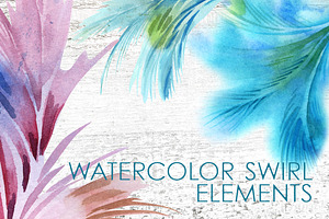 Watercolor Swirl Elements