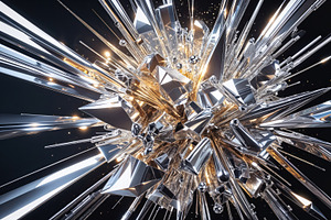 Radiating metallic sculpture, an Illustration by wavebreak