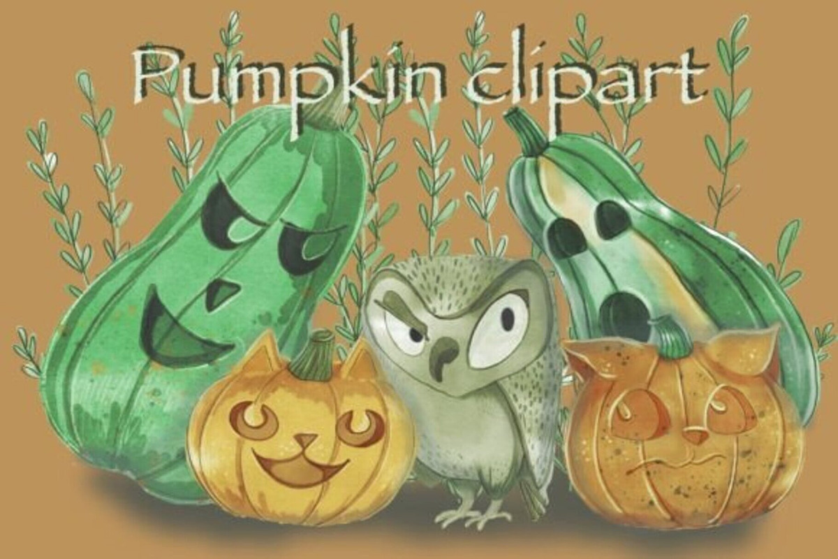 Pumpkin ClipArt, a Graphic by Amarawolf's Art (Photo 1 of 9)