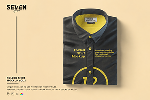 Folded Collar T-Shirt Mockup, a Shirt Mockup by Se٧enStudio
