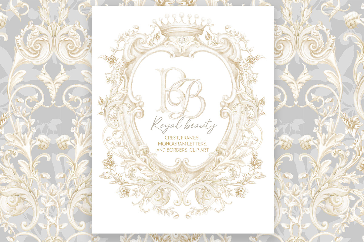 Royal Wedding Crest Watercolor Set, a Decorative Illustration by WonderWonder (Photo 1 of 7)