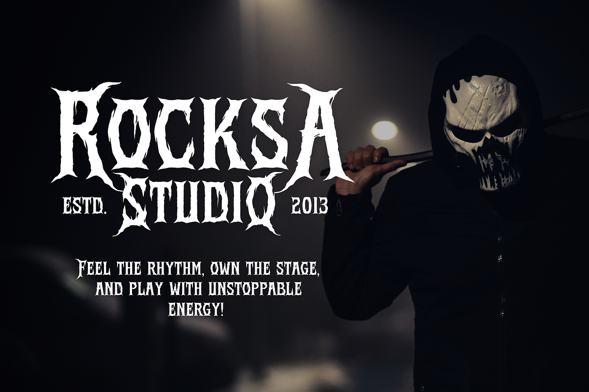 Frost Scream - Black Metal Font, a Blackletter Font by Sronstudio (Photo 9 of 13)