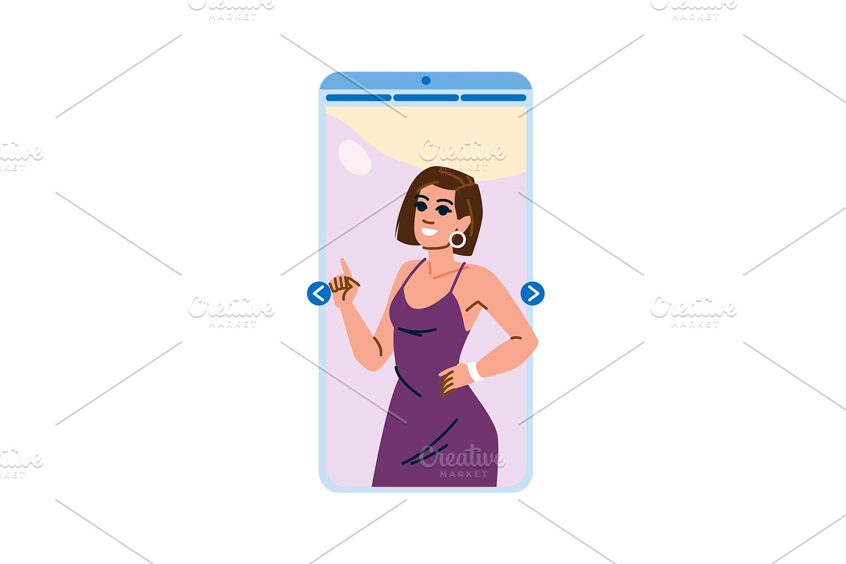 Woman presenting product in online, a Technology Illustration by pikepicture