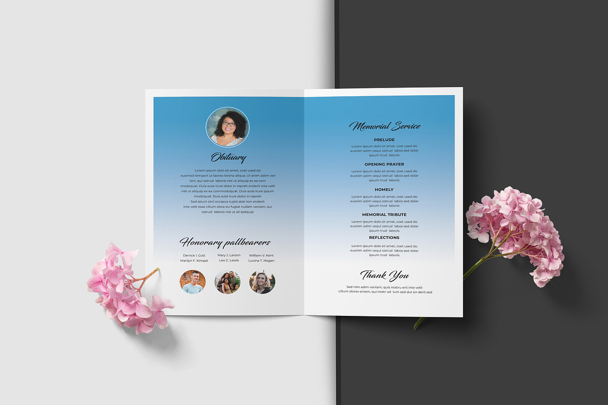 Funeral Program And Prayer Card, a Brochure Template by crazyOWL (Photo 3 of 8)