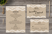 Burlap and Lace Wedding Invitations, an Invitation Template by Blush Roses Print (Thumbnail 4 of 4)