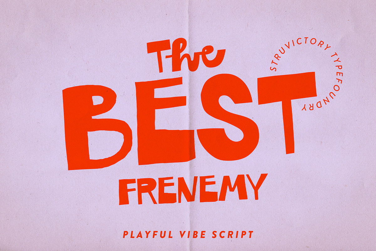 Best Frenemy Playful Vibe Script, a Script Font by Struvictory.art (Photo 1 of 9)