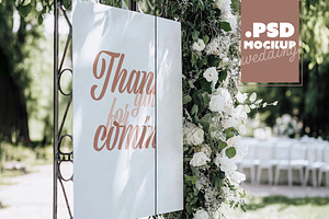 Wedding Sign Mockup Floral Scene, a Product Mockup by McLittle Stock