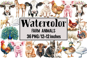 Farm Animals, an Illustration by Design Market