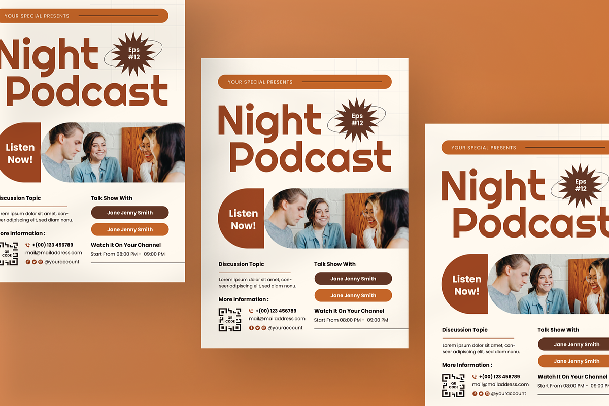 Night Podcast Flyer, a Flyer Template by SquidPixey (Photo 6 of 6)