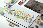 Watercolor meadow herbs&flowers, an Illustration by Depiano (Thumbnail 11 of 19)