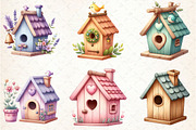 Cute Pastel Birdhouses Clipart, an Illustration by Rose Art (Thumbnail 4 of 4)