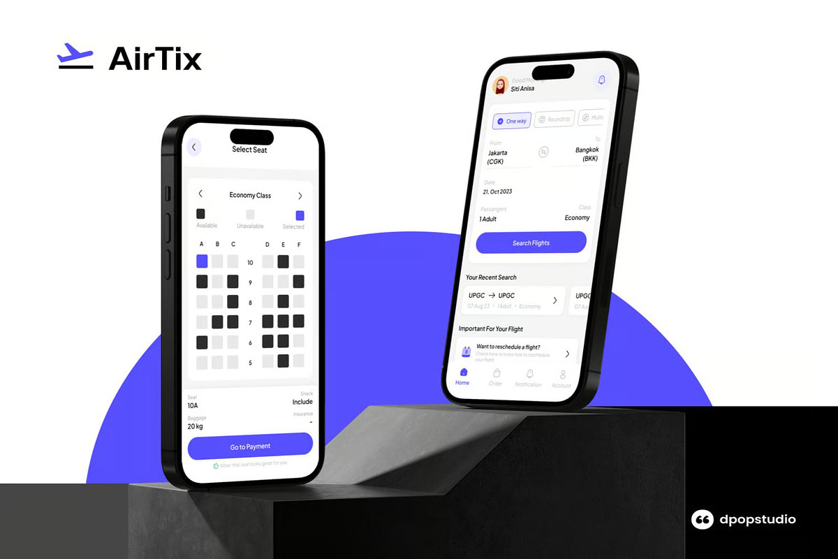 AIRTIX - Airways Ticket Booking UI, an UI Kit Template by Lumina_ui_ux202 (Photo 2 of 7)