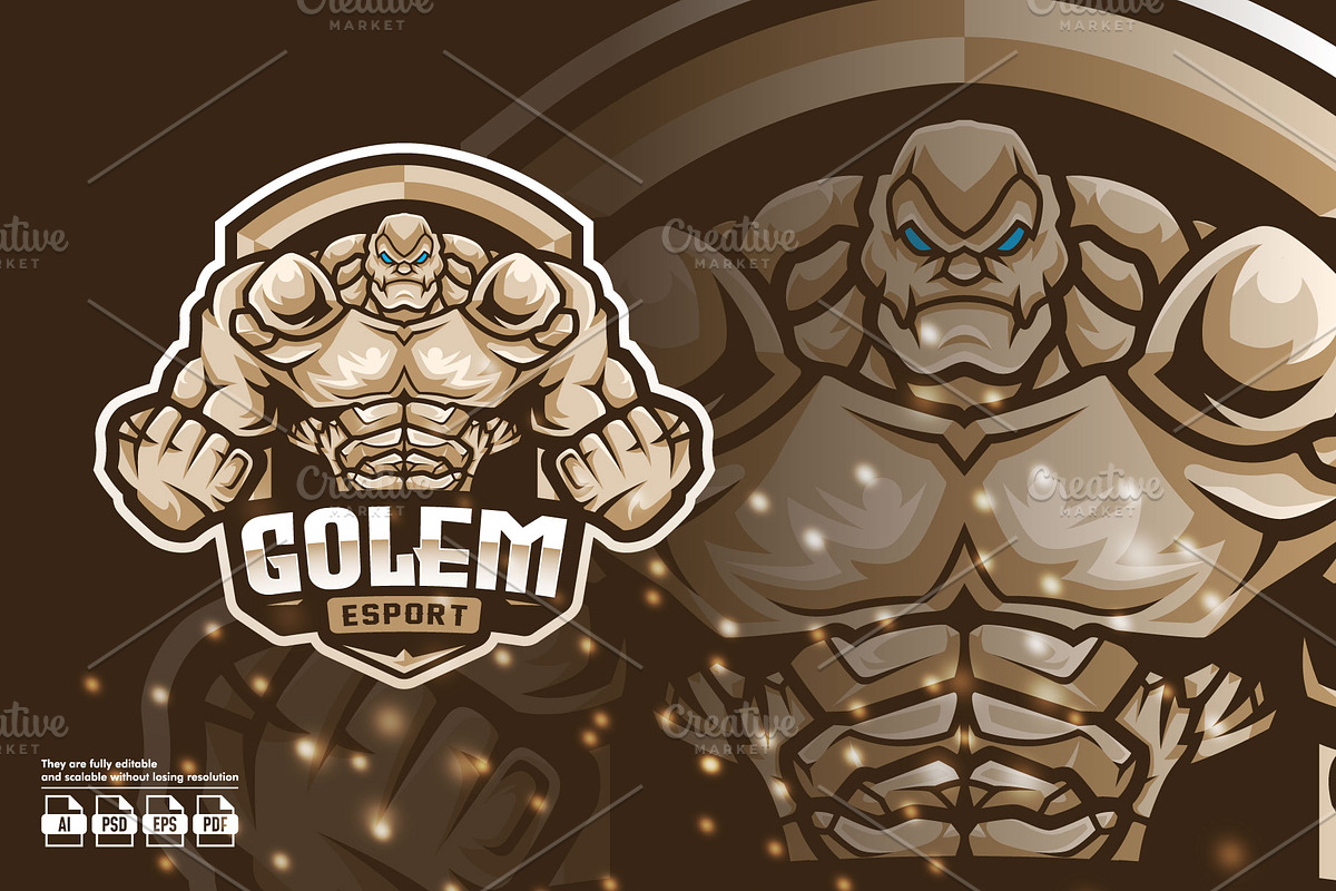 Golem Mascot Esport Logo, a Branding & Logo Template by prps.std (Photo 1 of 3)