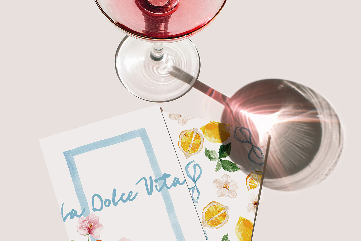 Watercolor Clipart - LA DOLCE VITA, a Decorative Illustration by Beigetime (Photo 11 of 13)