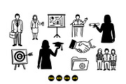 Business Meeting Vector Icons Set, an Illustration by designvectx (Thumbnail 3 of 3)