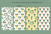 Cats and Plants Clipart and Patterns, an Animal Illustration by Anna Druzhkova (Thumbnail 11 of 23)