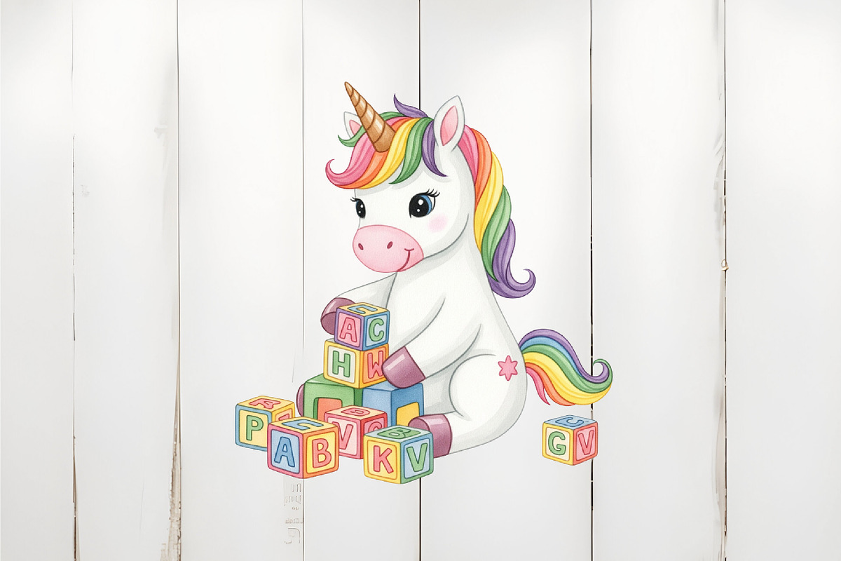 Unicorn Watercolor Clipart, an Illustration by Watercolor design (Photo 3 of 6)