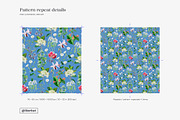 Blue Vintage Botanical Pattern, a Pattern Graphic by likorbut (Thumbnail 10 of 14)