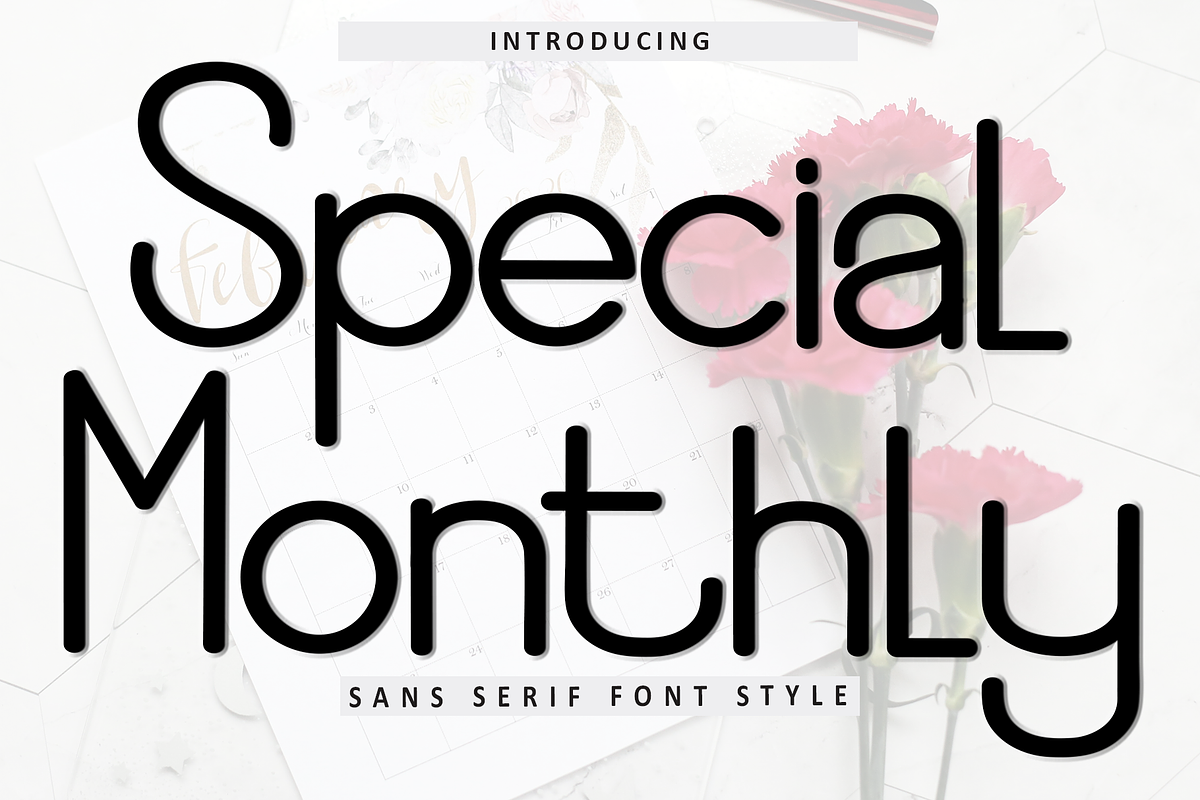 Special Monthly, a Sans Serif Font by FreshTypeINK (Photo 1 of 8)