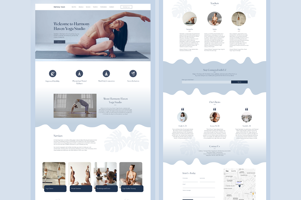 Landing page for Yoga Studio WIX, a Wix Template by Wixify Studio (Photo 5 of 8)