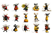 Autumn Mouse PNG Clipart Bundle, a Seasonal Illustration by Nicolle's Colorful Art (Thumbnail 4 of 5)