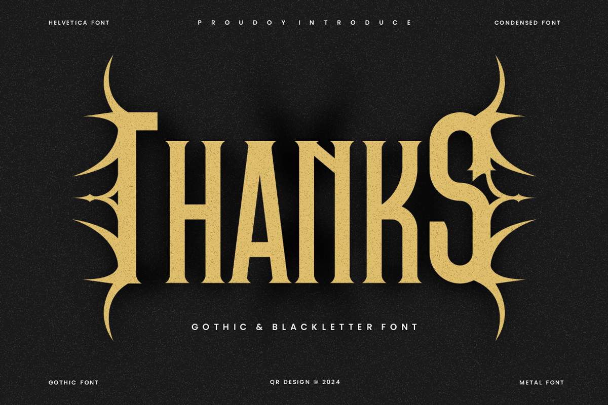 Doxog - Gothic Typeface Font, a Blackletter Font by QR Design Studio (Photo 7 of 7)