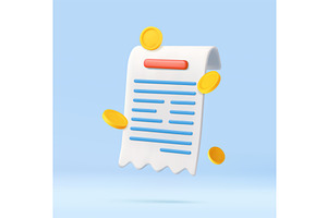 3D bill payment, an Object Illustration by ModVector
