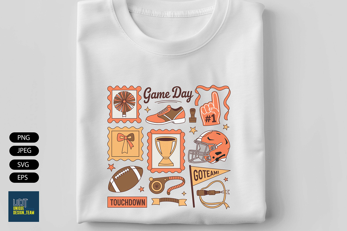 Preppy Football T Shirt Design, a Sport Illustration by Unique Design Team (Photo 2 of 7)