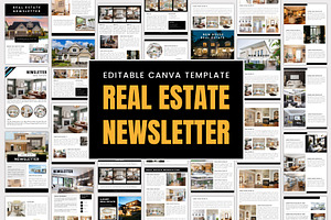 Real Estate Newsletter Template, a Print Template by Designmela01