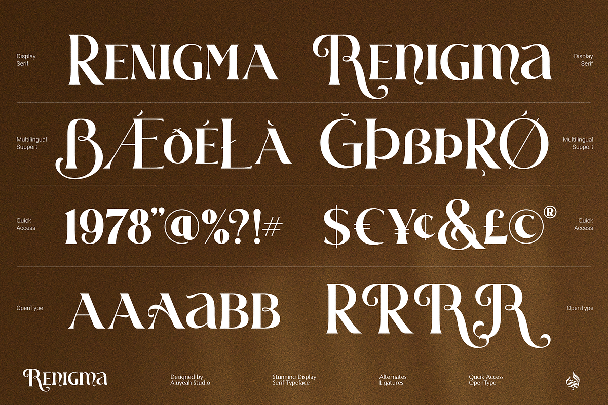 Renigma, a Serif Font by Aluyeah Studio (Photo 13 of 15)
