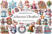 Whimsical Christmas Clipart Bundle, an Illustration by designcity5 (Thumbnail 1 of 5)
