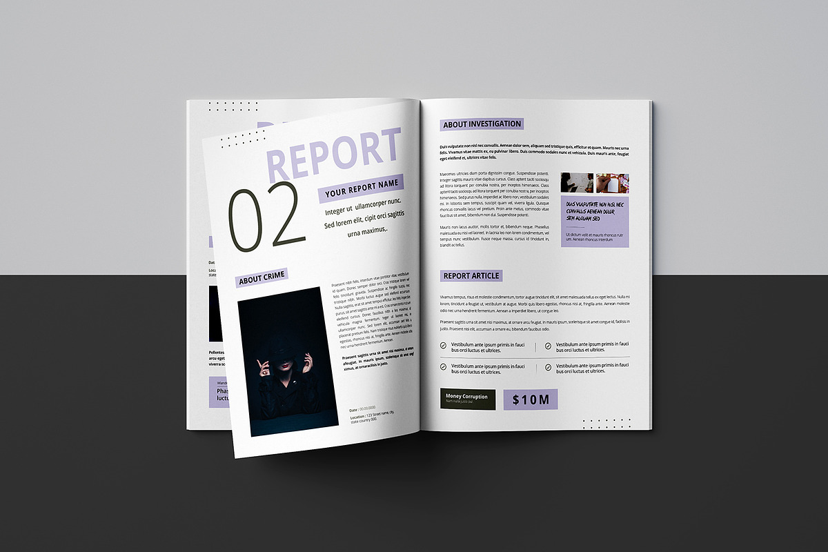 Crime Portfolio Brochure, a Brochure Template by crazyOWL