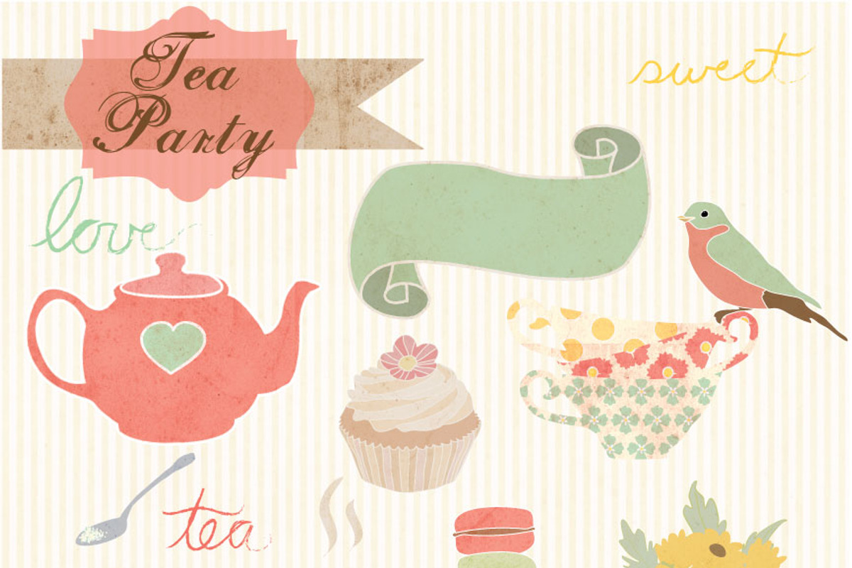 Tea Party Digital Clipart