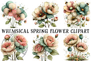 Whimsical Spring Flower Clipart, an Illustration by OK Design (Thumbnail 2 of 6)