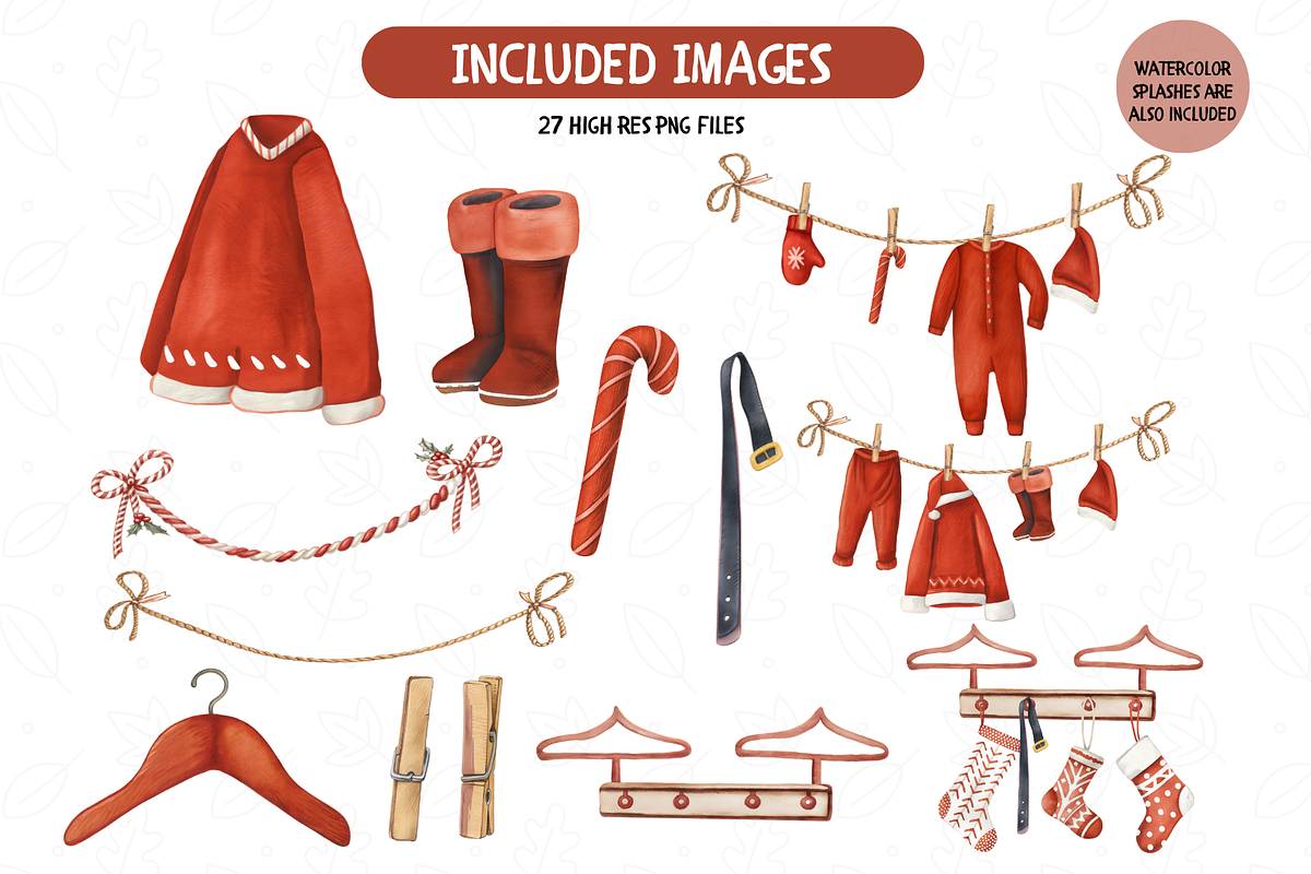 Christmas Laundry Clipart Set, an Illustration by TatiMockup (Photo 2 of 4)