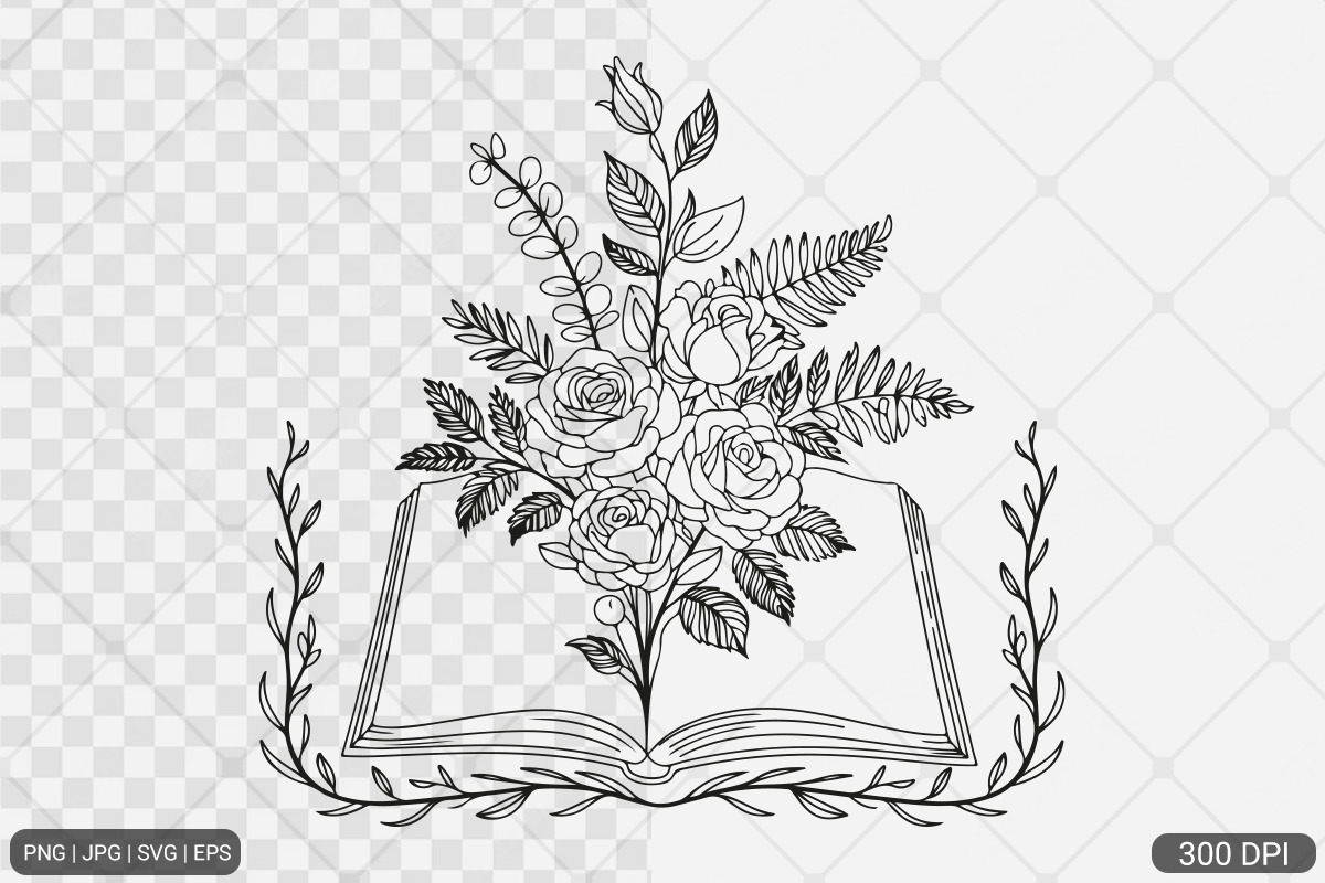 Floral Book SVG PNG Bundle Vol. 1, an Illustration by Actual Pixel (Photo 23 of 29)