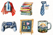 Watercolor Father's Day Clipart, an Illustration by OK Design (Thumbnail 5 of 5)
