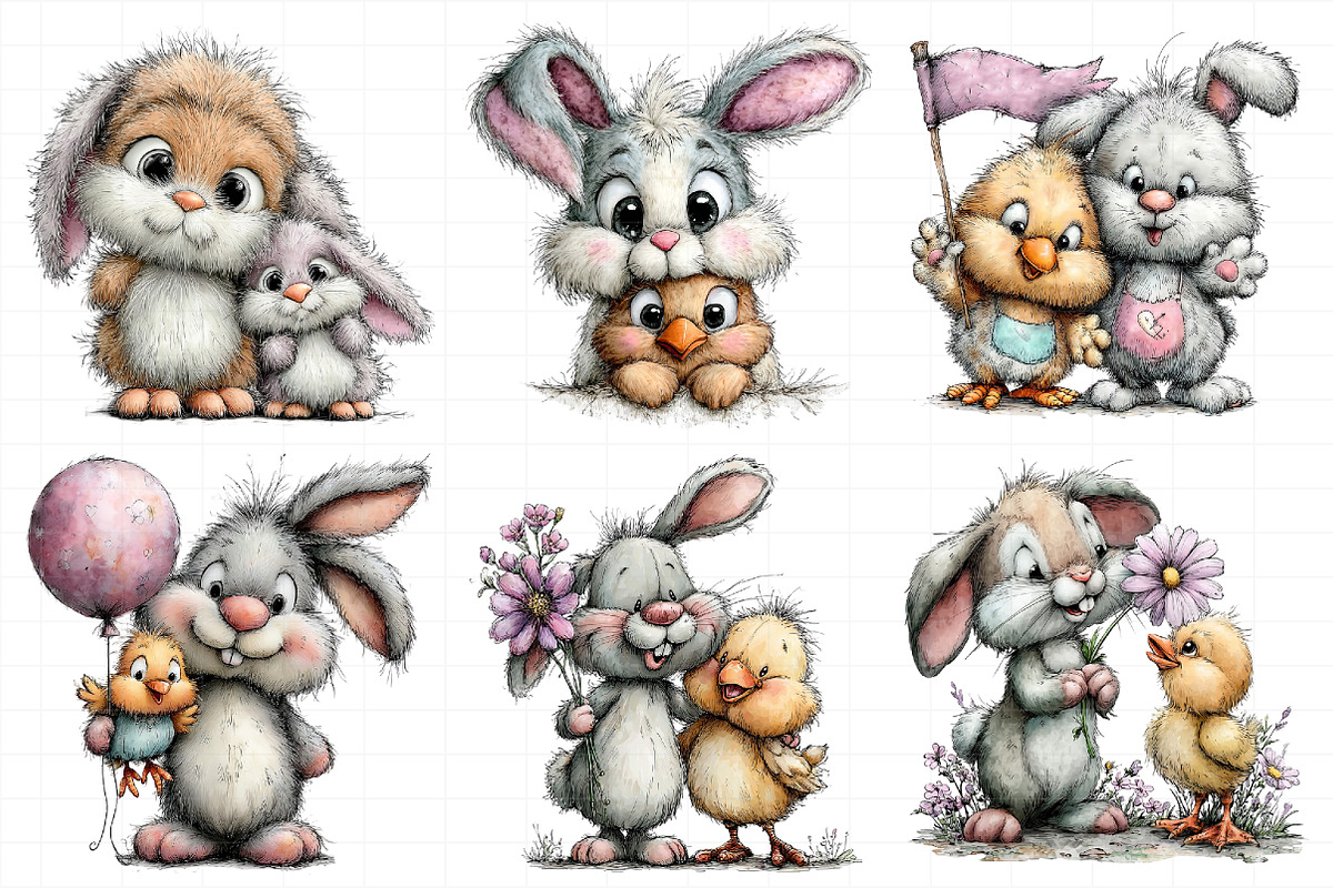 Easter Bunny Chick Clipart, an Illustration by Daily.Designs (Photo 7 of 8)