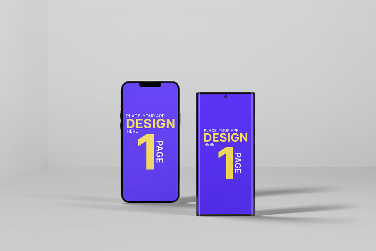 Live iPhone 13 Pro M & S22 U Mockup, an iPhone Mockup by Modern Studio (Photo 4 of 7)
