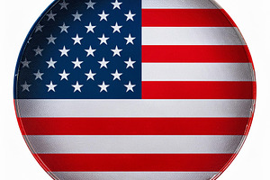 round American flag of United States of America, AI generated, a Photo by WorldOfPhotos