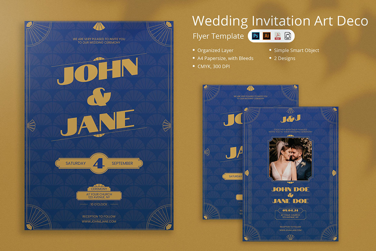 Mabel - Wedding Invitation Art Deco, a Poster Template by Attype (Photo 1 of 4)