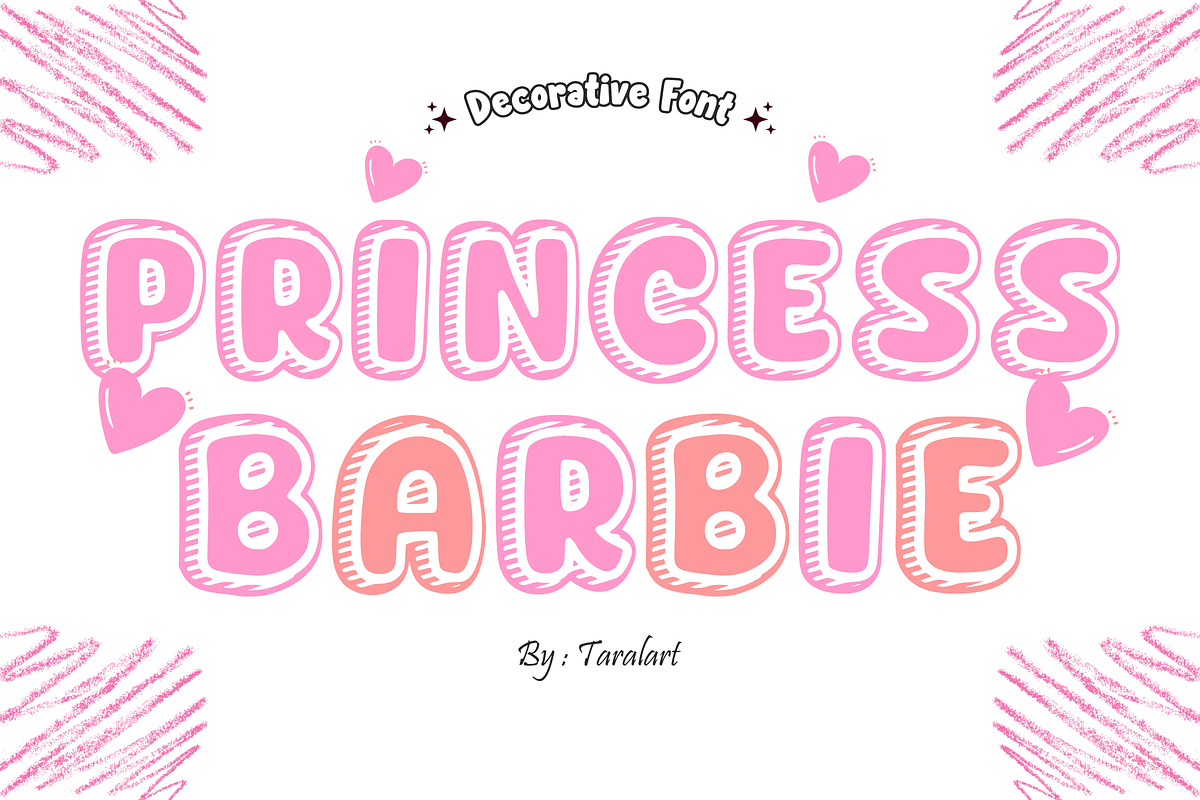 CUTE BARBIE - Playful Girly Font, a Sans Serif Font by KiddoGlyphs Studio (Photo 2 of 5)