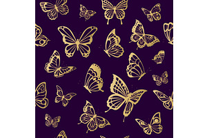 Butterfly pattern. seamless, an Animal Illustration by Onyx