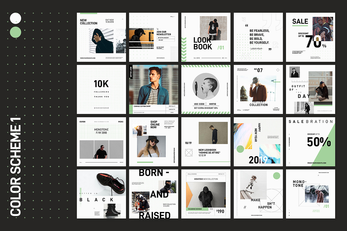 Monotone Streetwear Instagram Bundle, a Social Media Template by muhisya (Photo 7 of 9)
